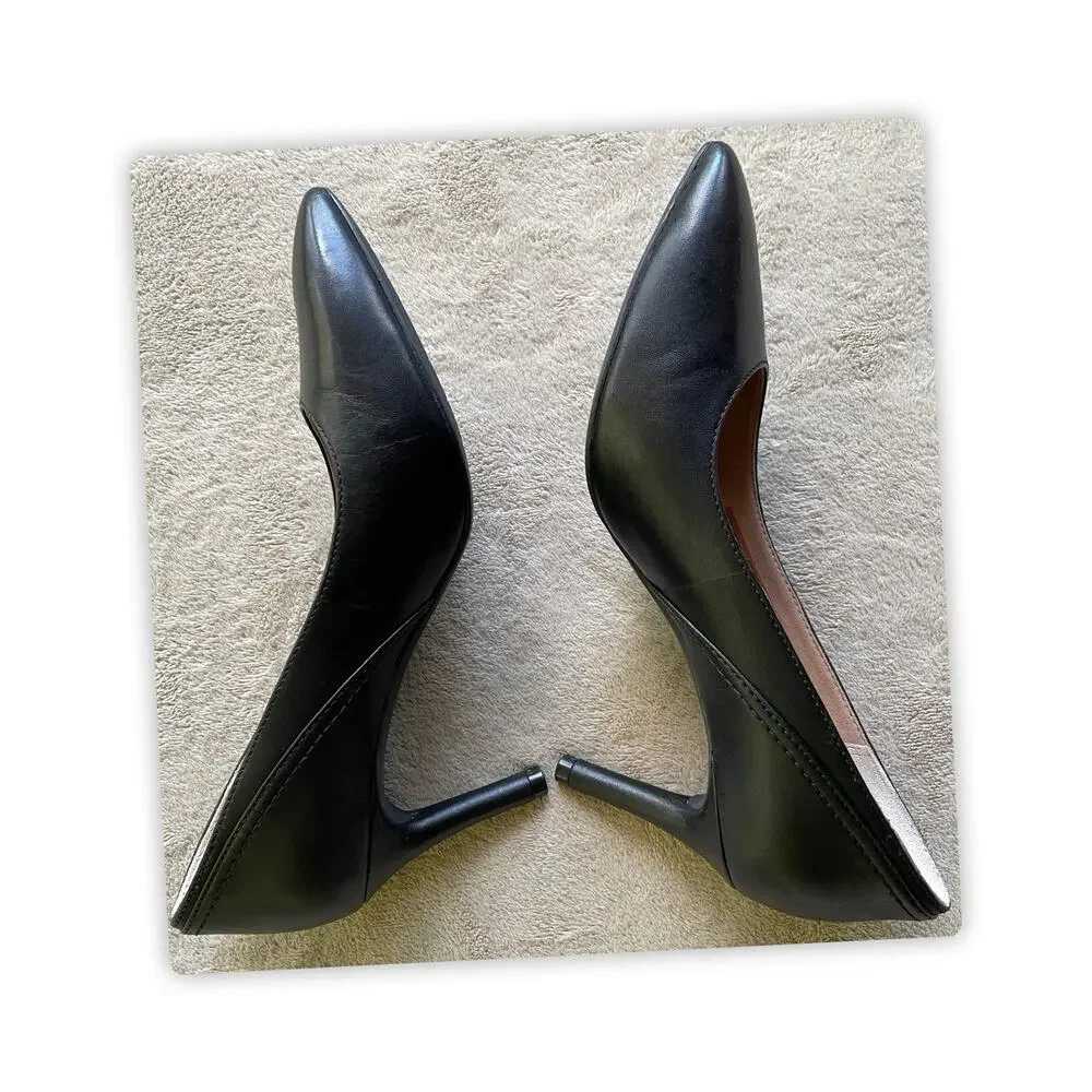 Rockport Total Motion Black Pointed Toe Heels Pumps Womens 6.5 Leather